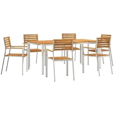 Image of vidaXL 7 Piece Garden Dining Set Solid Wood Acacia
