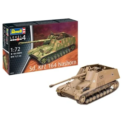 Image of Revell 03358 Sd.Kfz. 164 Nashorn Tank 1:72 Scale Unbuilt/Unpainted Plastic Model Kit, Moulded Colour
