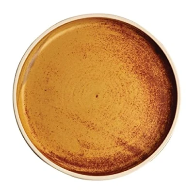 Image of Olympia Canvas Flat Round Plate Sienna Rust 180mm (Pack of 6)