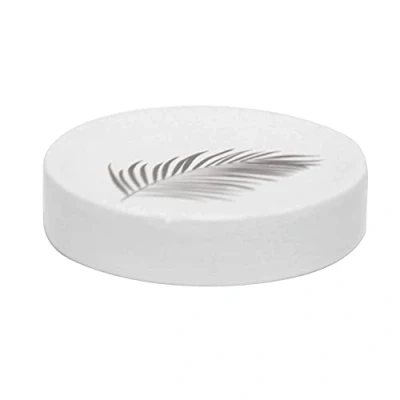 Image of Douceur d&#039;Intérieur Soap Dish, Ceramic, White/Silver, Porte Savon