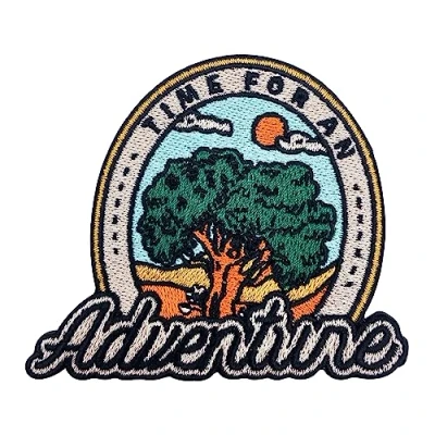 Image of Iron on Patch Time for an Adventure Hiking Patches, Mountain Embroidery Patch, Forest ironable Camping Badges Finally Home