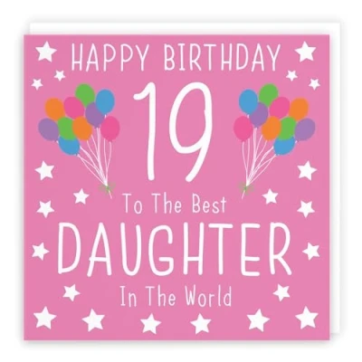 Image of Hunts England Daughter 19th Birthday Card Happy 19 To The Best In World Iconic Collection
