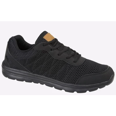 Image of T686A 9 Black Textile/Mesh Trainers Size UK