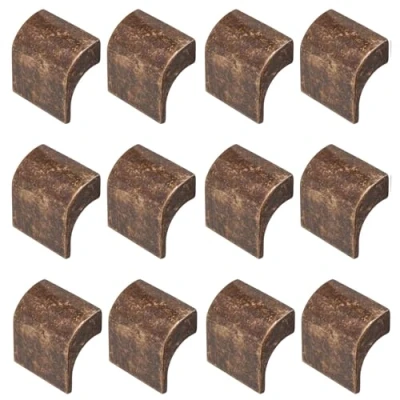 Image of Decoranddecor Amory Curved Square Knob Pull Handle for Cupboard Cabinet Zinc 32mm Hole Centre (Antique Copper, 12 Pack)