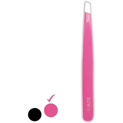 Image of MJW Professional Eyebrow Tweezers of Stainless Steel Slanted Plucking for Facial Hair Removal Women and Men Precision Ingrown
