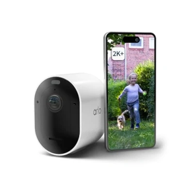 Image of Arlo Pro 5 Security Camera Outdoor Wireless, 2K Battery Operated With Advanced Colour Night Vision, Light, Siren &amp; Dual Band WiFi, IP66 Rainproof, Secure Free Trial, 1 Camera, White