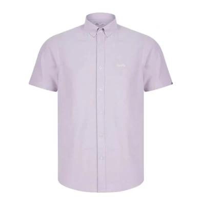 Image of Tokyo Laundry Tiberius Short Sleeve Oxford Cotton Shirt in Lilac L