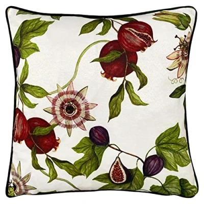 Image of Paoletti Figaro Floral Filled Cushion White Polycotton One Size