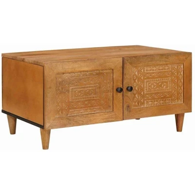 Image of vidaXL Coffee Table Light brown 80 x 50 40 cm Solid mango wood