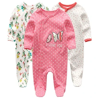 Image of Chamie Baby Clothes Newborn Sleepsuit Footed Cotton Grow for Boys and Girls,9 12 Months