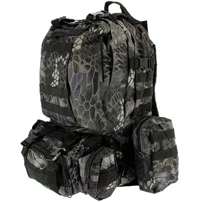 Image of 50L Molle Tactical 3 Day 72 Hour Assault Military Army Rucksack Backpack Camping Bag (Black Camo)