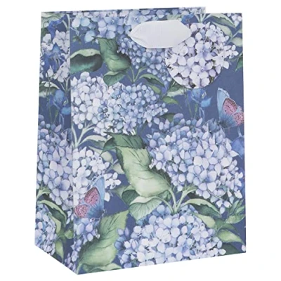 Image of Glick Luxury Gift Bag, Floral Medium Celebration Birthday Wedding PZ Hydrangea 175w x 225h 100d mm, Multi Colour