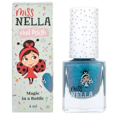 Image of Miss Nella Blue THE CANDLES Safe Nail Polish for Kids, Non Toxic &amp; Odour Free Formula Children and Toddlers, Natural Water Based Easy Peel Off