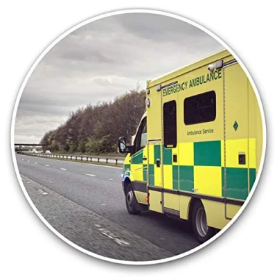 Image of Vinyl Stickers (Set of 2) 25cm Ambulance Emergency Services #15804