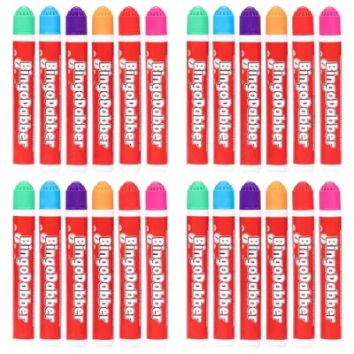 Image of evelay Bingo Dabbers Markers Mixed Colours Pens for Tickets Games (Pack of 24)