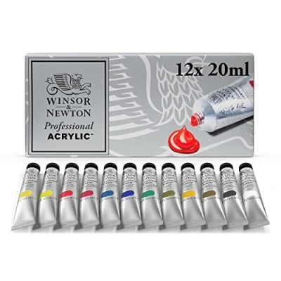 Image of Winsor and Newton Artists Acrylic Paint Starter (12 x 20 ml)