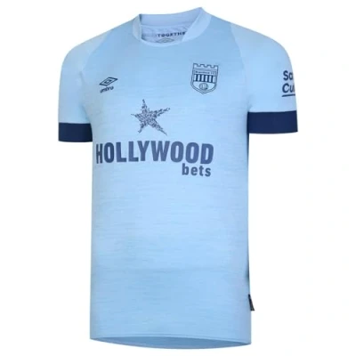Image of Umbro Mens Brentford Away Shirt 2023 2024 Adults Blue XL