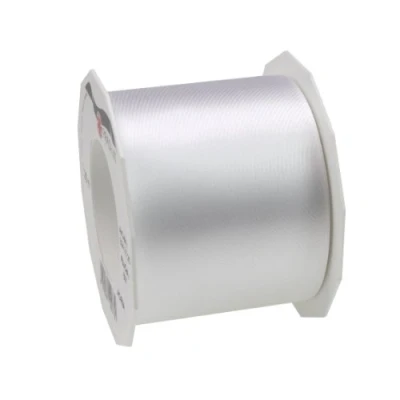 Image of C.E. Pattberg Präsent Adria Satin Ribbon White 72 mm width, 25 m length