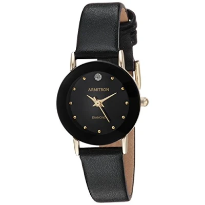 Image of Armitron Women&#039;s Analog Japanese Quartz Watch with Leather Calfskin Strap 086702608799