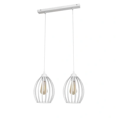Image of Dali Straight Bar Pendant Ceiling Light White 50cm