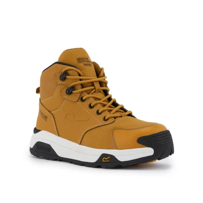 Image of Regatta Professional Men&#039;s Yellow and White Colourblock Metafort Safety Hiker Boots, Size: UK 4