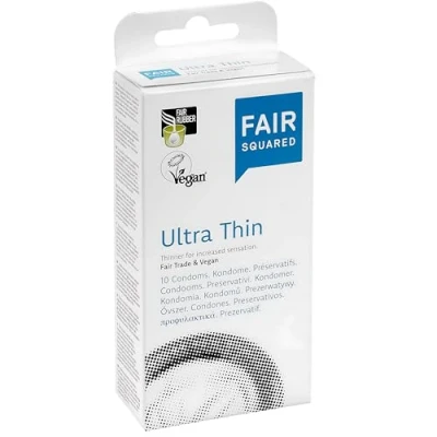 Image of Fair Squared Ultra Thin Fairtrade Latex Condoms Pack of 10