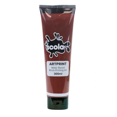 Image of 300ml Burnt Umber Artprint Water Based Ink for Block and Lino Printing Non Toxic &amp; Made in UK