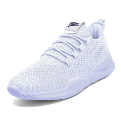 Image of AZSDXS Men Running Trainers Lightweight Walking Shoes Fashion Breathable Jogging Athletic Sneakers Casual Gym Tennis Fitness Sport Outdoor White 8