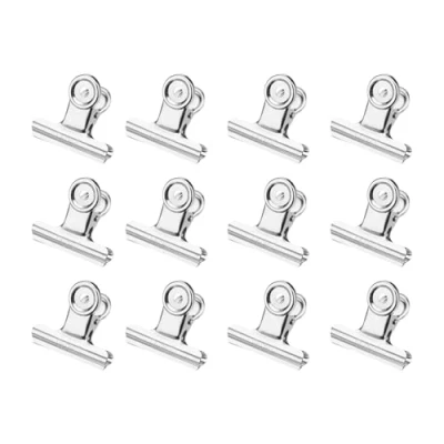 Image of M&amp;G 12Pack Binder Clips, 51mm Stainless Steel Small Hinge Paper Clip Metal Clamps for DIY Crafts, Paintings, Drawings, Photos Home Office Supplies