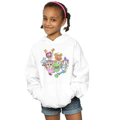 Image of Disney Girls The Muppets Muppet Babies Colour Group Hoodie White 5 6 Years