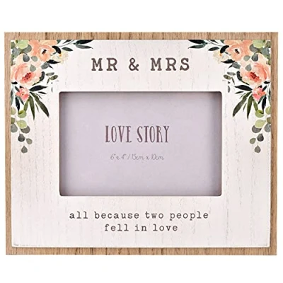 Image of Love Story Wooden Photo Frame Mr &amp; Mrs