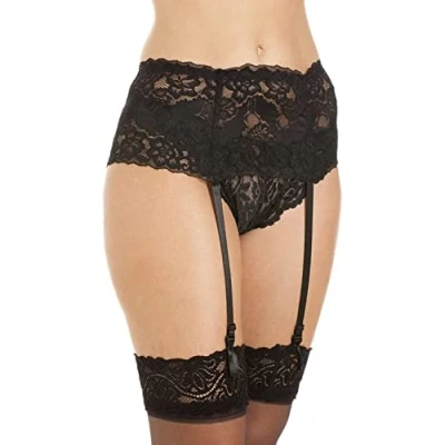 Image of Sexy Silky Black Red or White Wide Lace Suspender Belt Small Medium Large Extra FREE DELIVERY SAME DAY DISPATCH ON ORDERS PLACED BEFORE 2PM! (Small, Black)