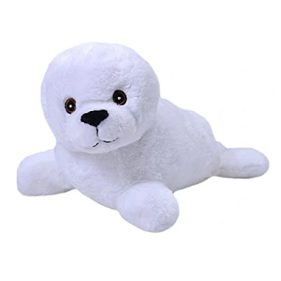 Image of Wild Republic EcoKins Harp Seal Pup Stuffed Animal 12 inch, Eco Friendly Gifts for Kids, Plush Toy, Handcrafted Using 16 Recycled Plastic Water Bottles