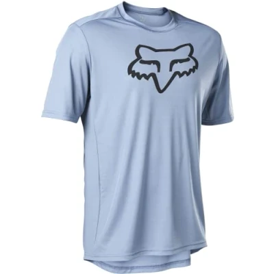 Image of Fox Racing Men&#039;s Ranger Short Sleeve Mountain Biking Jersey Shirt, Dusty Blue, Small