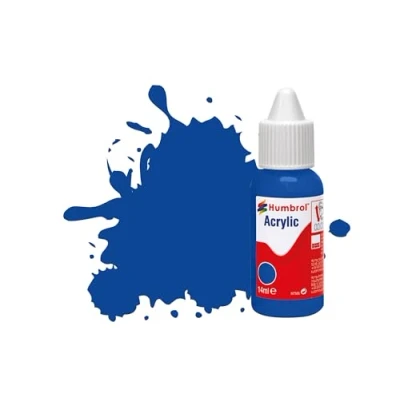 Image of Humbrol Model Paint DB0014 No 14 French Blue Gloss (14ml), Acrylic Paints for Models, Plastic, Metal, Wood, Glass, Ceramics and More, Touch Up Hobby Bottle Craft Kits