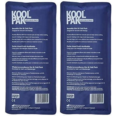 Image of Koolpak Luxury Reusable Hot and Cold Gel Pack with Non Woven Sleeve, Large, 29 cm, of 2