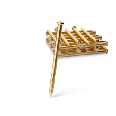 Image of 100x Brass Wall Pins 25mm Panel Wire Hanging Photos/Art/Picture Frames Gold Nail
