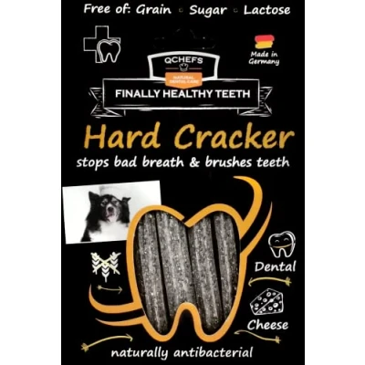 Image of QCHEFS Hard Cracker 4er Dogs Dental Care Snack Chews against Bad Breath &amp; Gingivitis Scaler treat Cheese naturally antibacterial