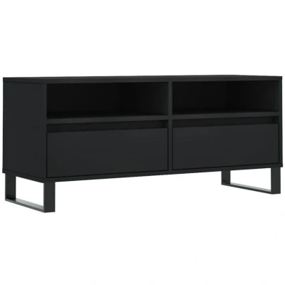 Image of vidaXL TV Cabinet Black 100x34.5x44.5 cm Engineered Wood