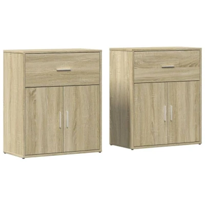 Image of vidaXL Sideboards 2 pcs Sonoma Oak 60x31x70 cm Engineered Wood