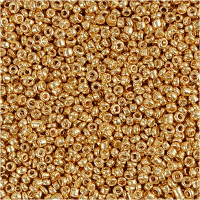 Image of Creativ 686710 Rocaille Seed Beads, size 15/0 , hole 0,5 0,8 brass, 25g