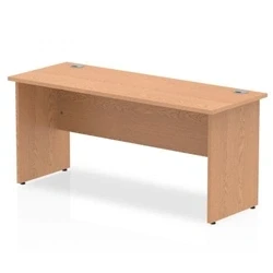 Image of Impulse 1600 x 600mm Straight Office Desk Oak Top Panel End Leg