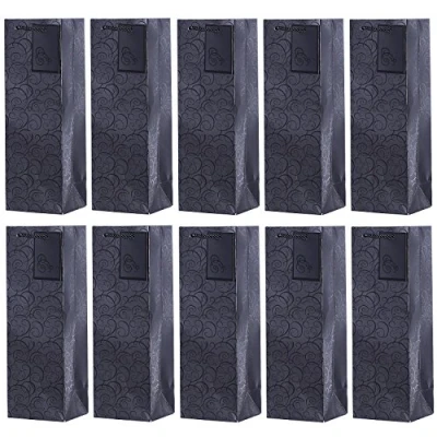Image of Pack of 10 Noble Bottle Gift Bags Black for Wine Sparkling and Champagne 36 cm x 12 14.17&quot; 4.72&quot; 3.94&quot;