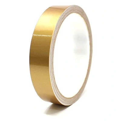 Image of 10 Metre Finest Folia Decorative Strips for Car, Motorcycle, Boat, Model Making, Choice of Colours, Strips, Side Adhesive (Gold Gloss, 12 mm Width)
