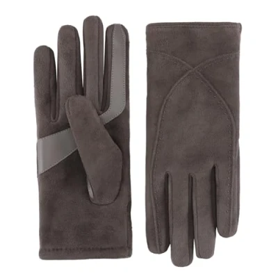 Image of isotoner Women&#039;s Water Repellent and Touchscreen Microsuede Gloves, Ash, S/M