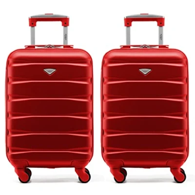 Image of Flight Knight Set of 2 Premium Suitcases Extra Stong Lightweight Luggage Hardcase with 4 Wheels &amp; Built in Lock (Set S+S)