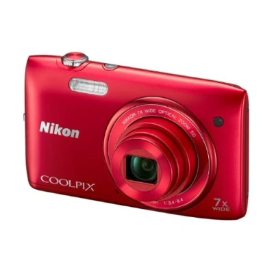 Image of Nikon Coolpix S3400 (7x Optical Zoom) Red Compact Digital Camera (Renewed)