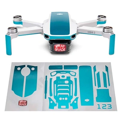 Image of Wrapgrade Skin Compatible with DJI Mini 2 Accent Color (CARIBBEAN BLUE)