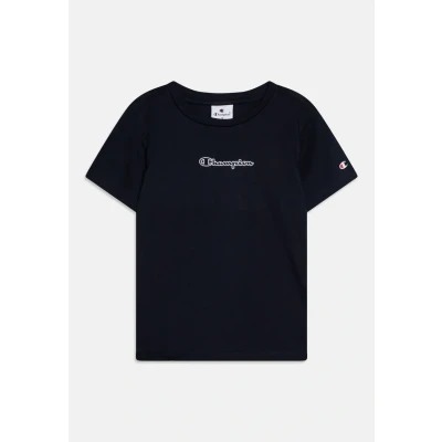 Image of Champion Graphic Crewneck WITH Large LOGO Print Tshirt for kids, Size: 7 8y, Navy