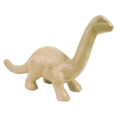 Image of Décopatch Ref SA104O Brontosaurus Dinosaur Papier Maché Object to Decorate 29 x 8 16cm with Papers &amp; PaperPatch Glue, Glitter, Paints